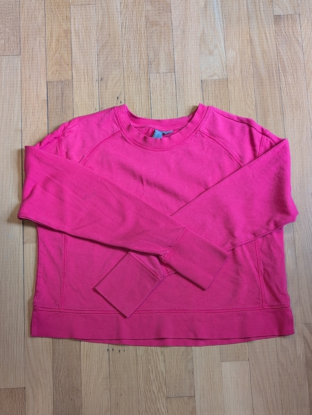 Sweaty Betty Hot Pink After Class Crop Sweatshirt Size S Cotton Blend Crewneck